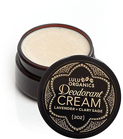 Lulu Organics Natural Deodorant Cream – Aluminum and Cruelty Free, Long Lasting Odor for Women and Men, Vegan Formula, Gentle on Sensitive Skin, Non Toxic and Eco-Friendly, Lavender & Clary Sage, 2oz