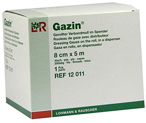 GAZIN Verbandmull 8 cmx5 m 4fach gerollt 1 St