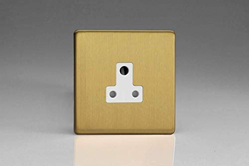 Varilight 1-Gang 5A Round Pin Plug Socket Brushed Brass XDBRP5AWS