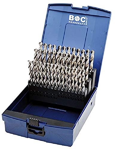 Bohrcraft Spiralbohrer HSS-E DIN 338 kobalt Typ N in ABS-Box, 51-teilig, 1 - 6 x 0,1 mm steigend / KE591, 1 Stück, 11401330050