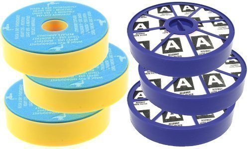 First4spares Washable Pre Motor Filters and Post Motor Allergy HEPA Filters Kit for Dyson DC05 DC08 Vacuum Cleaners (3 of Each)
