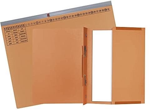 Exacompta 370209B 25er Pack Premium Kanzlei Hängehefter Exaflex Rechtsheftung, aus extra starkem Recycling Karton mit großer dehnbarer Tasche für Büro Kanzlei und Anwälte Blauer Engel Orange