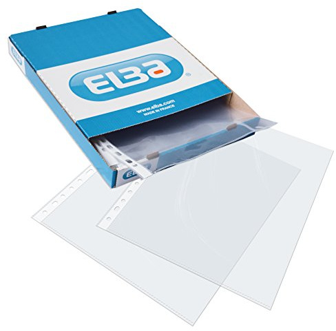 Elba 400005365 - Fundas plástico folio(A4), 100 unidades, Multitaladro, Piel de naranja