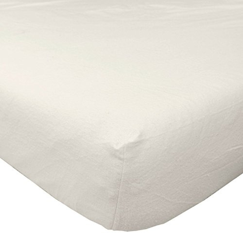 HOMESCAPES Drap-Housse 150x200 cm à Grands Bonnets, Coloris crème, Drap en Flanelle 160 g/m²