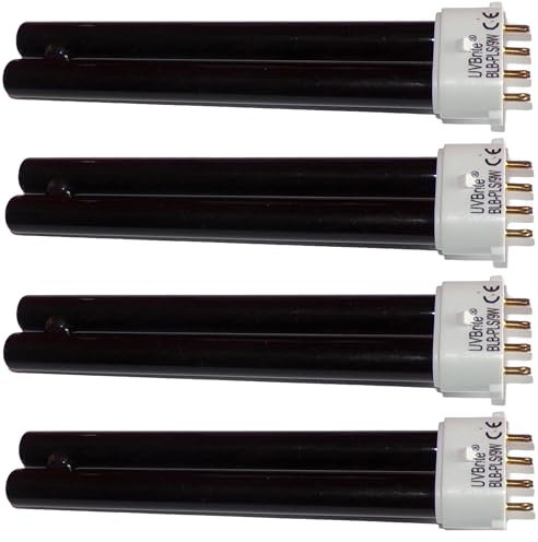 UVBrite 4 x PL 9w 2G7 BLB 4-Pin Counterfeit Bank Note Detector UV Bulb | 9000 Hour | UV Money Checker Blacklight Bulb | Safescan 50/70 Replacement