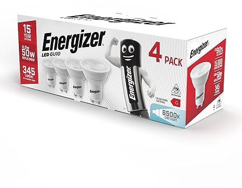 Energizer GU10 4.9W 50W Replacement LED Bulb 4 Pack (Daylight Non Dimmable)