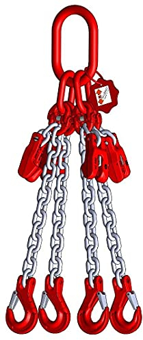 Anschlagkette Güteklasse 8 4-Strang 2,0 m 6 mm mit Verkürzung verzinkt