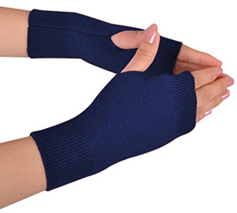 Novawo Wool Blend Fingerless Gloves Arm Warmers Soft Texting Gloves for Unisex