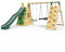 Rebo® Wooden Pyramid Climbing Frame with Swings and 8.7ft Water Slide - Rainbow | OutdoorToys | Kids' Outdoor Wooden Garden Play Equipment, Children's Jungle Gym