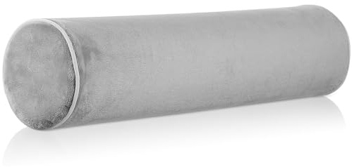 Veemoon Memory Foam Neck Roll Pillow - 43x10cm Cervical Bolster for Sleeping - Round for Neck, Lumbar & - Spine Alignment Spondylosis Relief, Grey