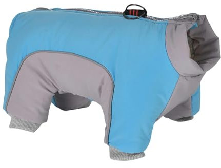 CMZYBBD Hundemantel Kleine Mittlere Hunde Warme Kleidung wasserdichte Winter Verdicken Fleece Haustier Welpe Katzen Jumpsuit Reflektierende Chihuahua Jacke Mantel Outfit-blau-22 (3XL)