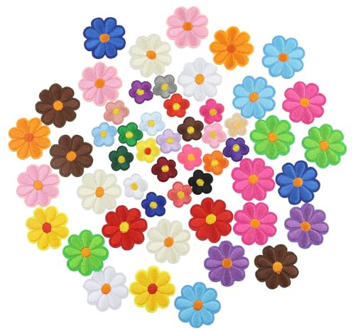 30 Piezas Parches Flores Termoadhesivas,Lindos Parches Margaritas,Parches Planchar, Parches con diseño Margaritas Coloridas,Bordes suaves Parches,Para Sombreros, vaqueros, ropa