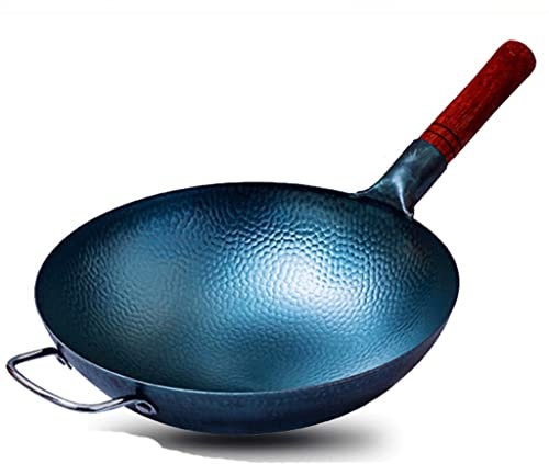 MQPALZKD Handgjord järnspanna non-stick kastrull gjutjärnspanna avtagbart trähandtag kök hushållsredskap(D)
