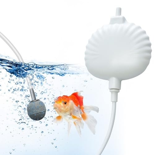 Klein Aquarium Luftpumpe, Luftpumpen für Aquarien, Leise Pumpe zur Sauerstoffversorgung in Aquarium <30dB, 1.3W Leistungsstark Sauerstoffpumpe 450Ml/M Geeignet für Fischbecken und Die Nanoaquarien