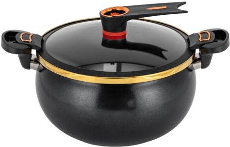 Micro Pressure Cooker, 8.45qt Vertical Stewpot Multi-Function Micropressure Round Cooking Pot Induction Cooker Universal Stew Pots with Twist Lock Handles for Homes Restaurants Hotels