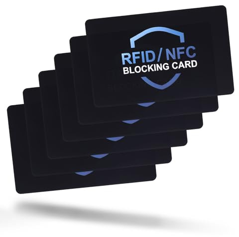 Fukaisu 6 Carte di Blocco RFID, Sottili Facili da Usare Protezione per Passaporti NFC Carte di Debito e Credito per Portafogli da Uomo Donna