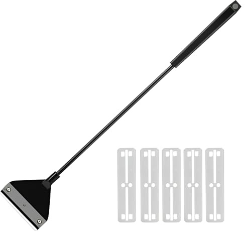 OIHCAZ Algae Scraper Fish Tank, Fish Tank Scraper for Glass 35CM Long Ergonomic Handle Detachable Aquarium Glass Scraper with 5 Replaceable Blades for Glass Aquarium Fish Tank Gravel Cleaning