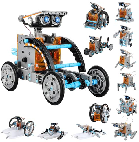 Robot Solaire 13 en 1 STEM - Jouet éducatif avec 190 pièces - pour Enfants garçons et Filles à partir de 8+ Ans - Jouet de Construction créatif pour la Science et la Technologie