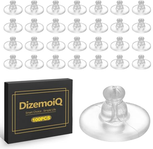 DizemoiQ 100 stycken transparenta silikonörhängesförslutningar öronproppar för säkert grepp på örhängen rygg för kvinnor och män
