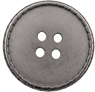 10 Stück Knöpfe silber matt 4 Loch Metallknöpfe rund mit geriffeltem Rand in 4 Größen Metall Knöpfe flach (20mm)