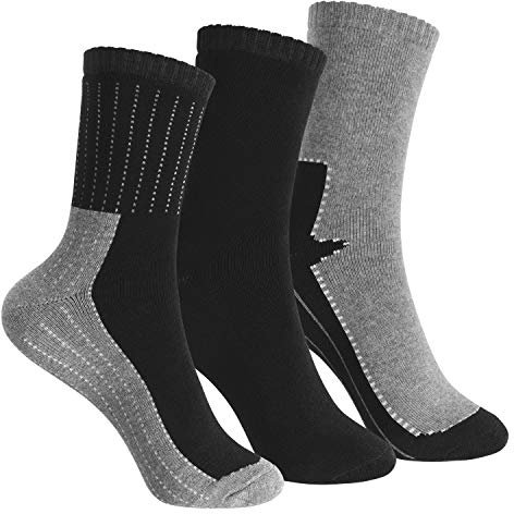 Footstar Kinder Frottee-Socken mit Motiv (3 Paar) Warme Socken mit Thermoeffekt - Schwarz 35-38