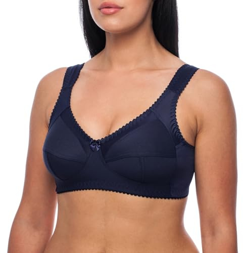 Soutien Gorge Minimiseur de Poitrine, Grande Taille, Emboîtant, sans Armature -Bleu- FR :90E EU :75E