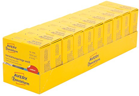 Avery Zweckform 3508 Stützringe (Ø 13 mm) weiß | 10er Pack