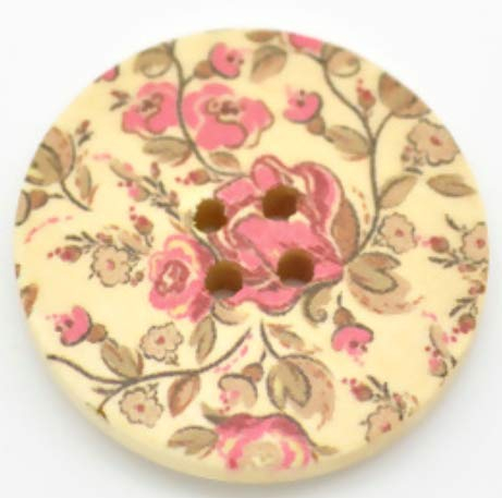 10 Stück edle Holzknöpfe Blumenmotiv 30mm natur 4-Loch rund Knopf Knöpfe Holzknopf zum annähen basteln nähen scrapbooking Jackenknöpfe Blusenknöpfe Bastelknöpfe