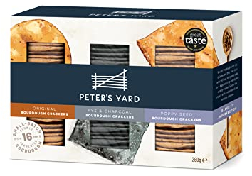 Peter's Yard Sourdough Crackers Selection Box for Cheese, 3 Varieties, Great as a Gift, Premium Quality, High Fibre, All Natural, Poppy Seed, 270 g