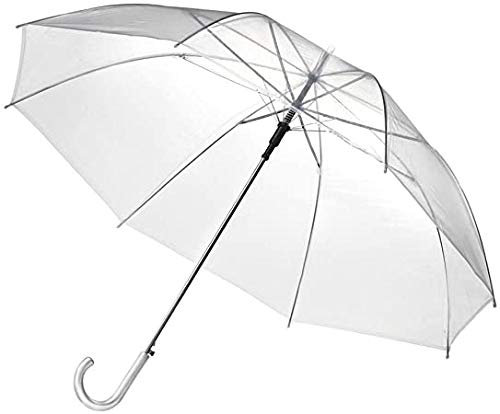 SHINE 81 CMLarge clear see through umbrellas ladies transparent walking rain brolly(8 RIBS)