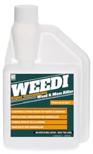 Weedi Super Professional Weed & Moss Killer | Glyphosate Free | Herbicide | Artificial Grass | Pelargonic | Biodegradable | Natural Organic (62m2) 112ml Concetrate Designed to be mixed with water