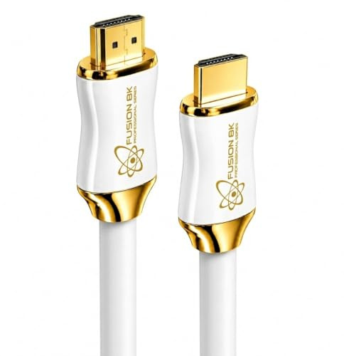 Fusion8K Cable HDR HDMI 2.1 blanco compatible con 8K @60Hz y 4K @120Hz compatible con Dolby Vision y todos los televisores, BluRay, Xbox Series X, PS5 (15 pies)