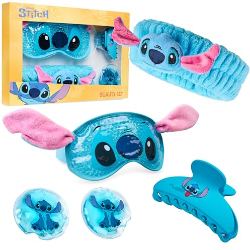 Disney Stitch Coffret Beauté Masque Froid Yeux, Accessoires de Soins pour Elle