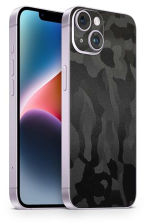 TF Skins Compatible avec iPhone 15, film de protection arrière, super fin et résistant (Shadow Black)