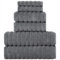 BERIBO Türkisches Handtuch-Set, 100% Baumwolle (Wolke), 620 g/m² (Grau), 6 Stück