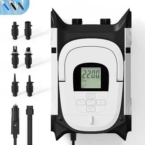 GICLE Paddle Board Pump 22PSI,Sup Pump Electric DC12V,Dual Stage Air Auto-Off,Suitable for Inflation/Deflation Paddle Board,Portable Boat,Water Sport