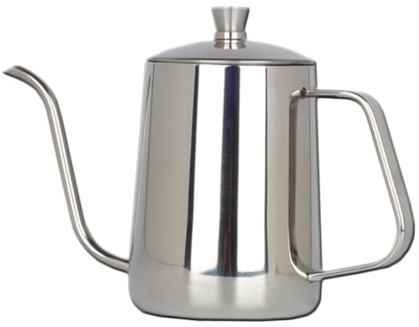 LOLIPPYY Cafetera de Acero Inoxidable con para Vertido Preciso Tetera de Oficina para Café y Té Mango Antideslizante y Rápida Conducción Térmica