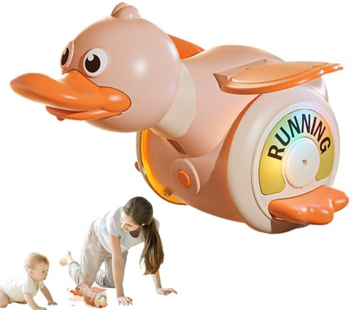 Qkbuza Giocattoli di Movimento per Bambini, rotanti Luminosi | Musicale per Gattonare – per Lo Sviluppo della Routine Quotidiana di Gioco, educazione al Coperto e impegno per l'apprendimento