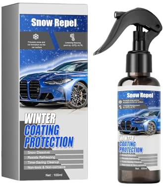 Spray dégivrant pour vitres de voiture, 100 ml – Produit de dégivrage et de déneigement à action rapide pour l'hiver | Protection contre la neige et protection du revêtement des vitres SUV, pare-brise