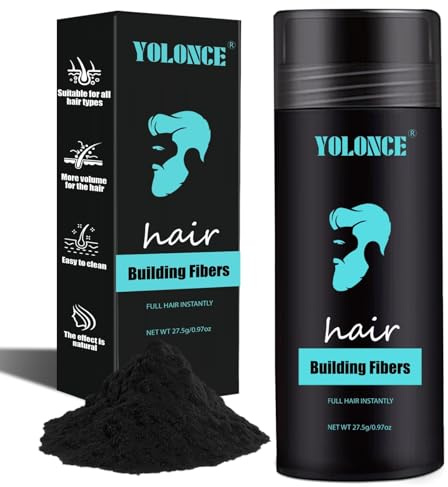 Hair Volume Powder,Fibre Capillaire Poudre,Poudre pour cheveux,pour un look authentique,Camoufle les zones visibles du cuir chevelu,Apporte du volume et un effet cheveux plus épais,Noir