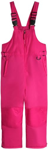 Cherokee Kids Snow Bib - Waterproof Insulated Winter Bib Overalls for Girls and Boys with Adjustable Waistband (Sizes: 2T-18), Size 12-14, Berry