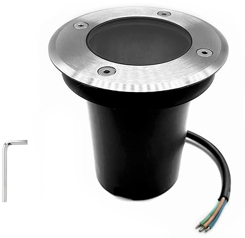 LIGHTWOORLD24 Runde LED Bodeneinbauleuchte | IP65 | GU10 | LED Einbaustrahler Aussen | Terassenbeleuchtung | Bodeneinbaustrahler | Garteneinbauleuchte