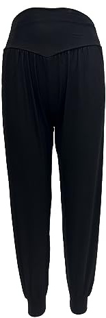 ZUYPSK Kids Girls Boot Cut Jazz Sports Yoga Athletic Dance Long Trousers Classic Stretchy Loose Harem Pants (Black, 11-12)