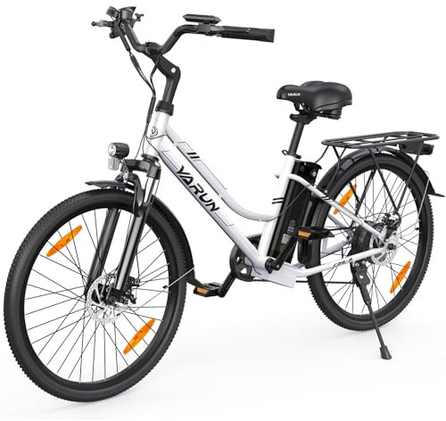 VARUN E Bike 26 Zoll, City E-Bike Damen Herren mit 250W Motor, 𝟒𝟖𝐕 Li-Ion Akku, Elektrofahrrad mit 𝐋𝐂𝐃 Display, 𝟒 Fahrmodi, City E-Fahrrad mit bis zu 𝟖𝟎𝐊𝐌