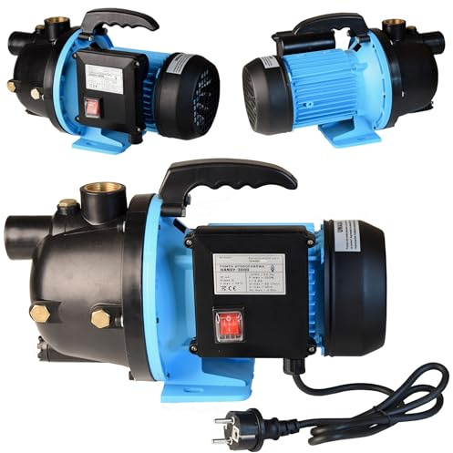 Pompe à Eau HANDY 3000 (550 W, 3000 l/h, hauteur max. 40 m) – Pompe d’arrosage - Pour Eau Propre - Pompe de Jardin, Pompe de Surface, Interrupteur marche/arrêt, Poignée de transport