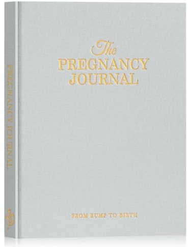 Lanpn Mon Journal de Grossesse, Livre Grossesse pour Future Maman, Carnet Grossesse 156 pages, Souvenirs Bébé Naissance, Cadeau Femme Enceinte Future Parents Pregnancy, Anglais, Gris