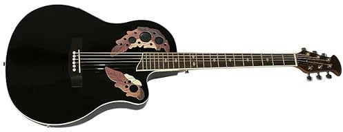 Santander Chitarra acustica Western Roundback, pickup Cutaway in mogano (nero)