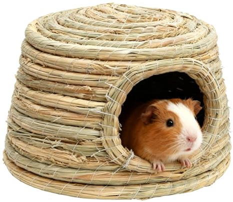 Natürliches Hasenhaus – 25 x 25 x 15 cm, atmungsaktiver Nistschutz, Grashaus, natürliches Gras-Nest für Hühner, Hamster, Katzen, Kleintiere, Zuhause