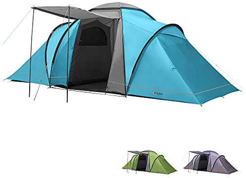 Portal Outdoors Portal Outdoor Beta 6 geräumiges 2-Schlafzimmer-Zelt mit Aufbewahrungstasche, blau, 6 Personen