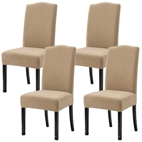 LANSHENG Stretchiga stolsöverdrag matstolsskydd sammetstyg stolsöverdrag sätesskydd för vardagsrum hem fest bankett bröllopskamel, set med 4